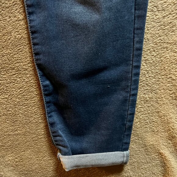 Poured in Blue Women 12 Denim Blue 2 Button Fly Stretch Rolled Cuffed Ankle (R) - Picture 7 of 11